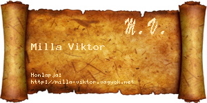 Milla Viktor névjegykártya